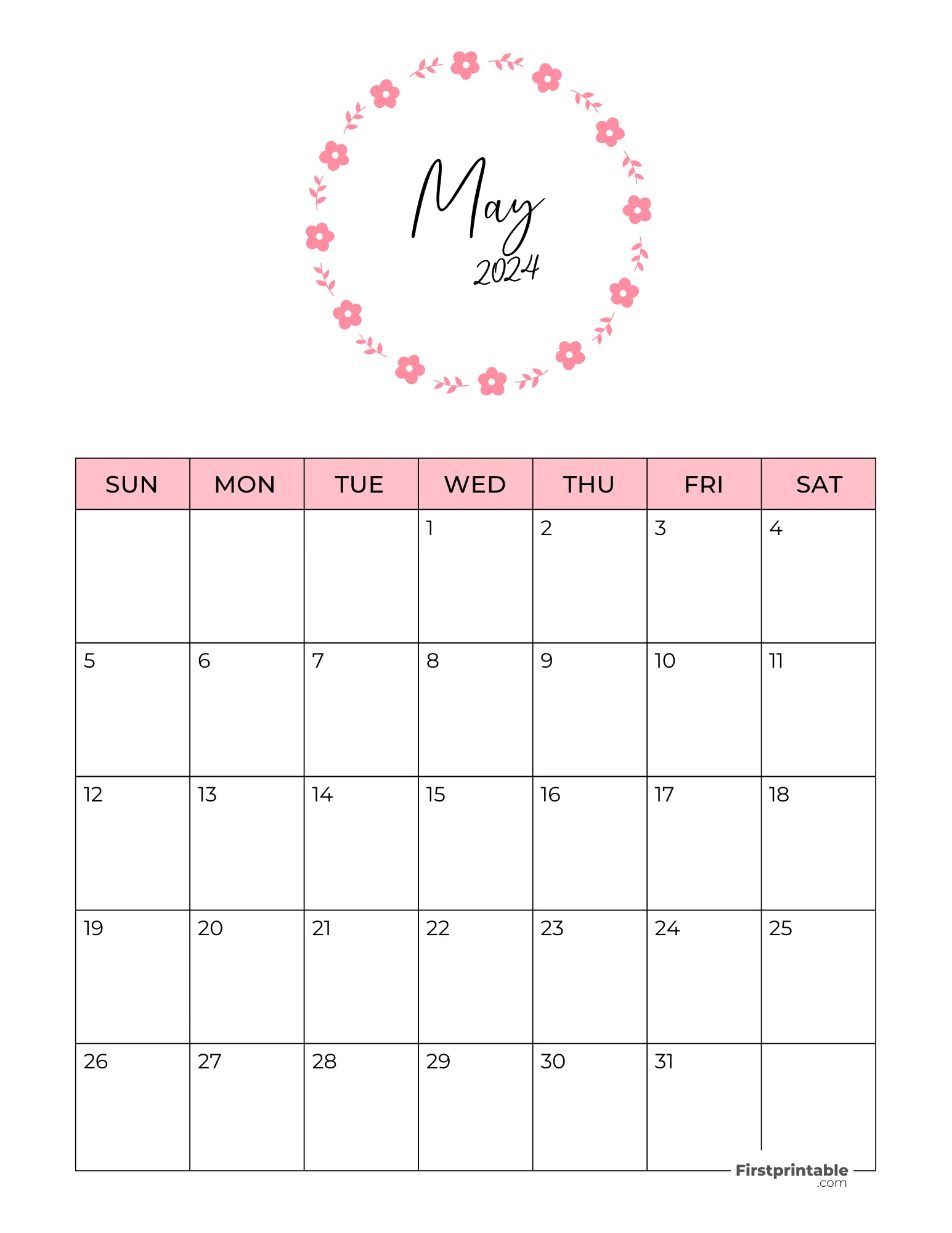 Printable May Calendar 2024 Template 15