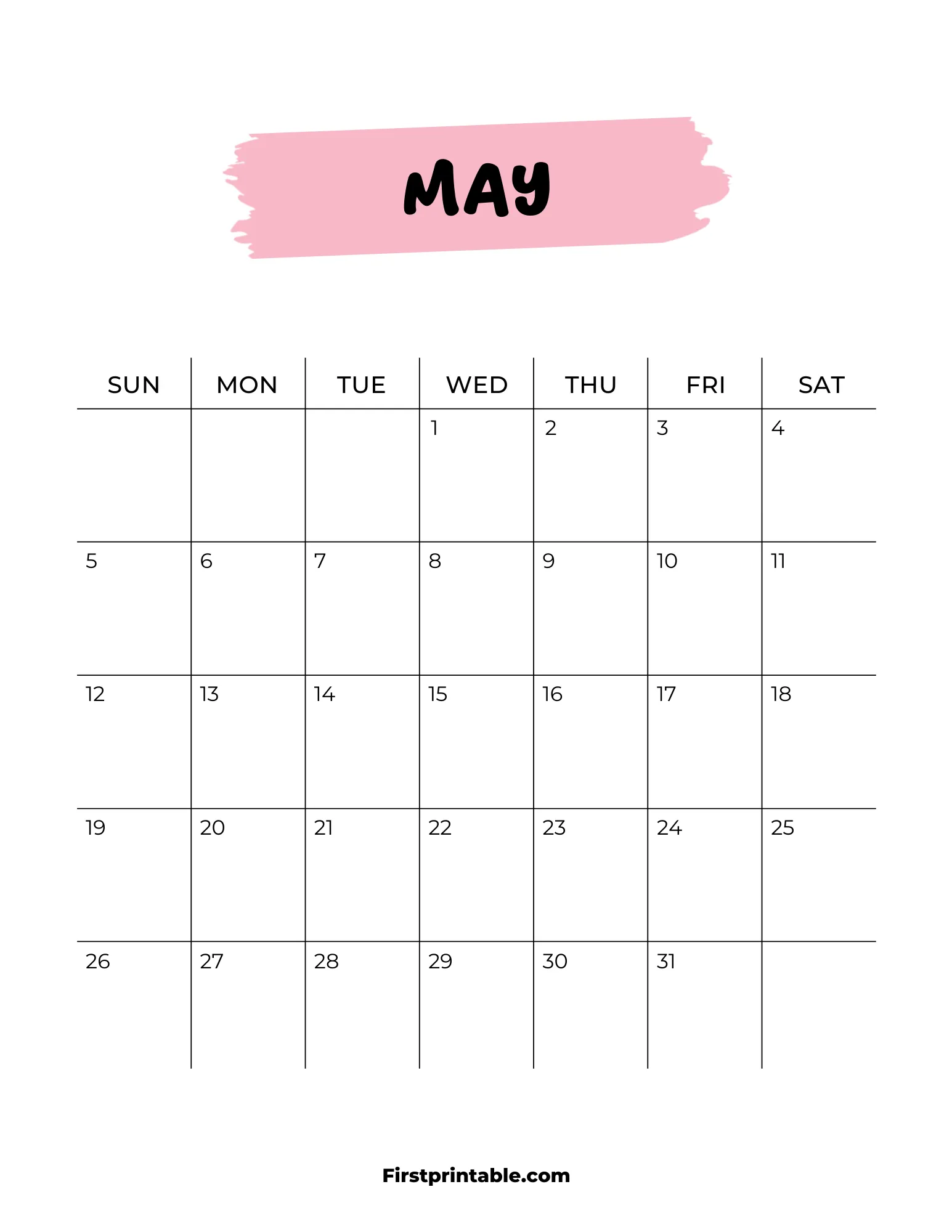 Printable May Calendar 2024 Template 22