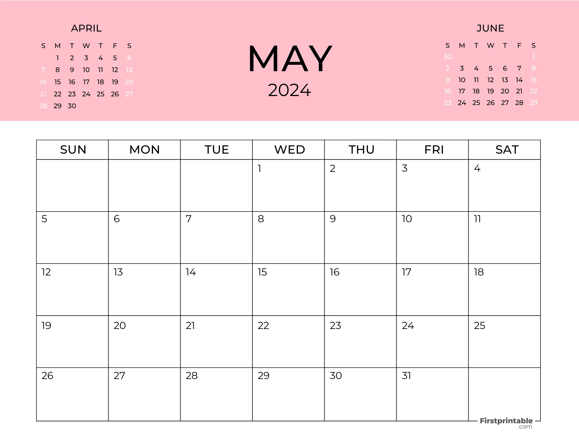 Printable May Calendar 2024 Template 30