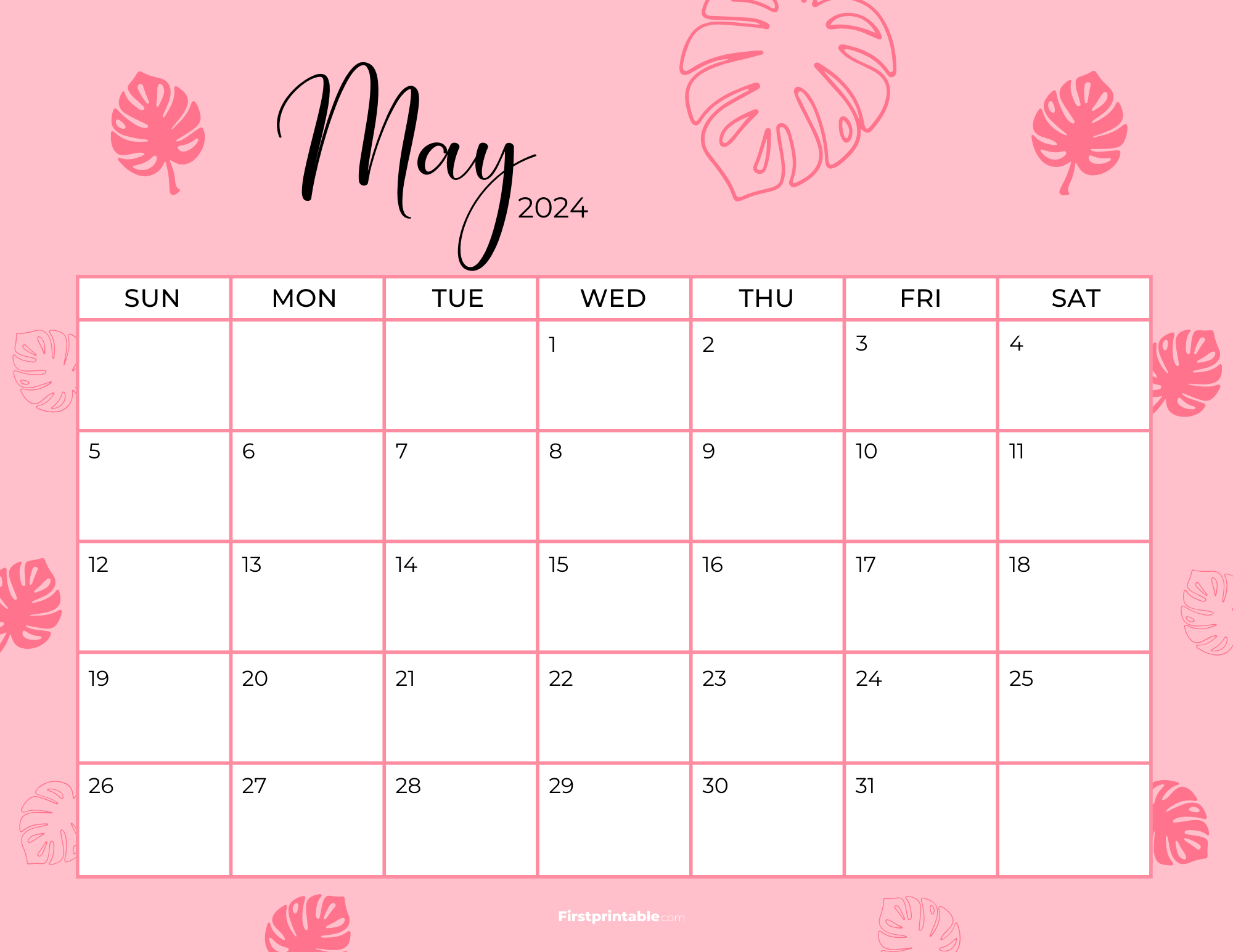 Printable May Calendar 2024 Template 31