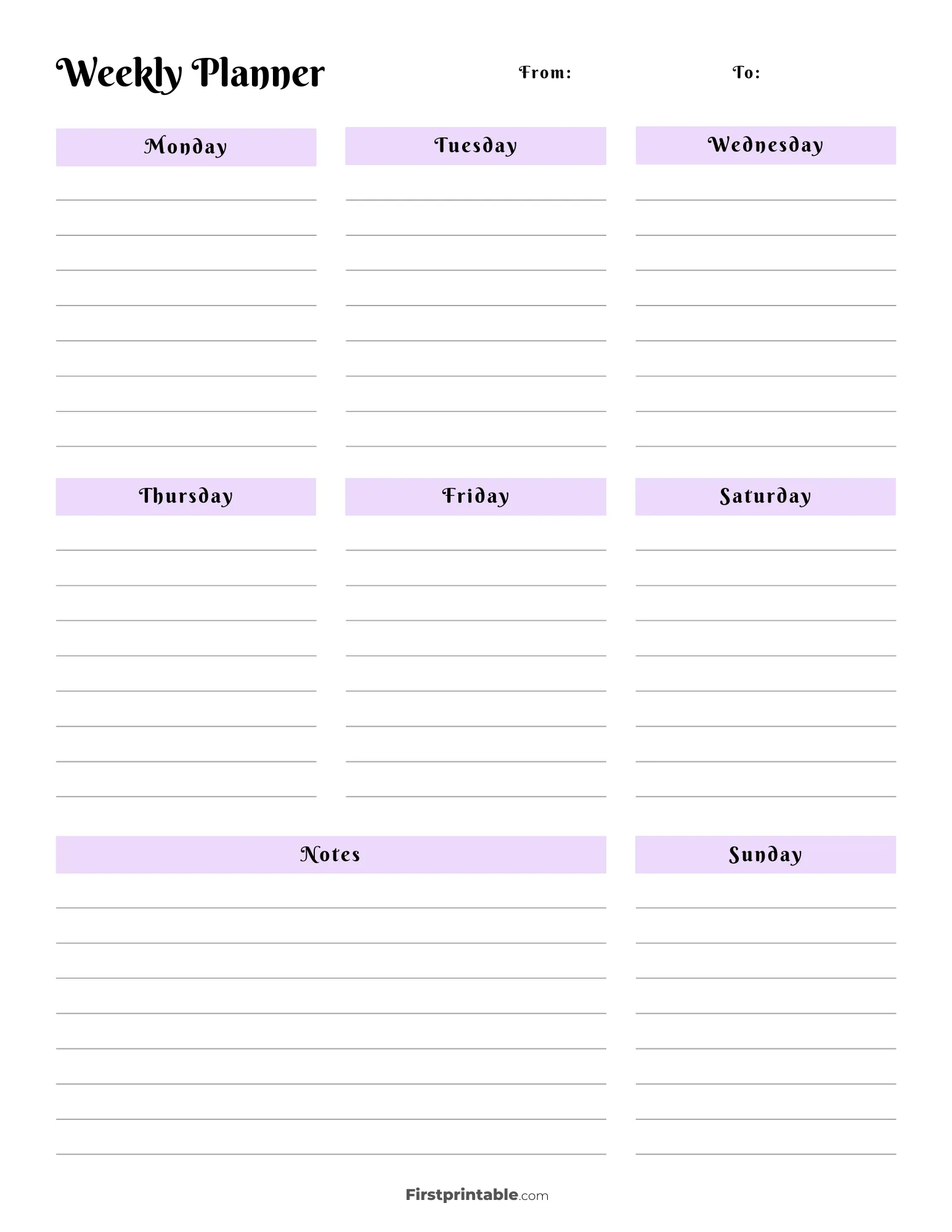Blank Weekly Template Printable Free Weekly Schedule Free Printable 7 Blank Weekly Template Printable Free Weekly Schedule Free Printable 7