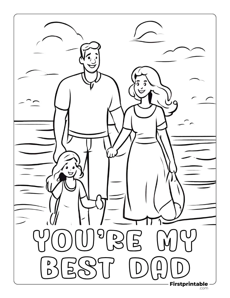 "You're my Best Dad" Family Time Coloring Page