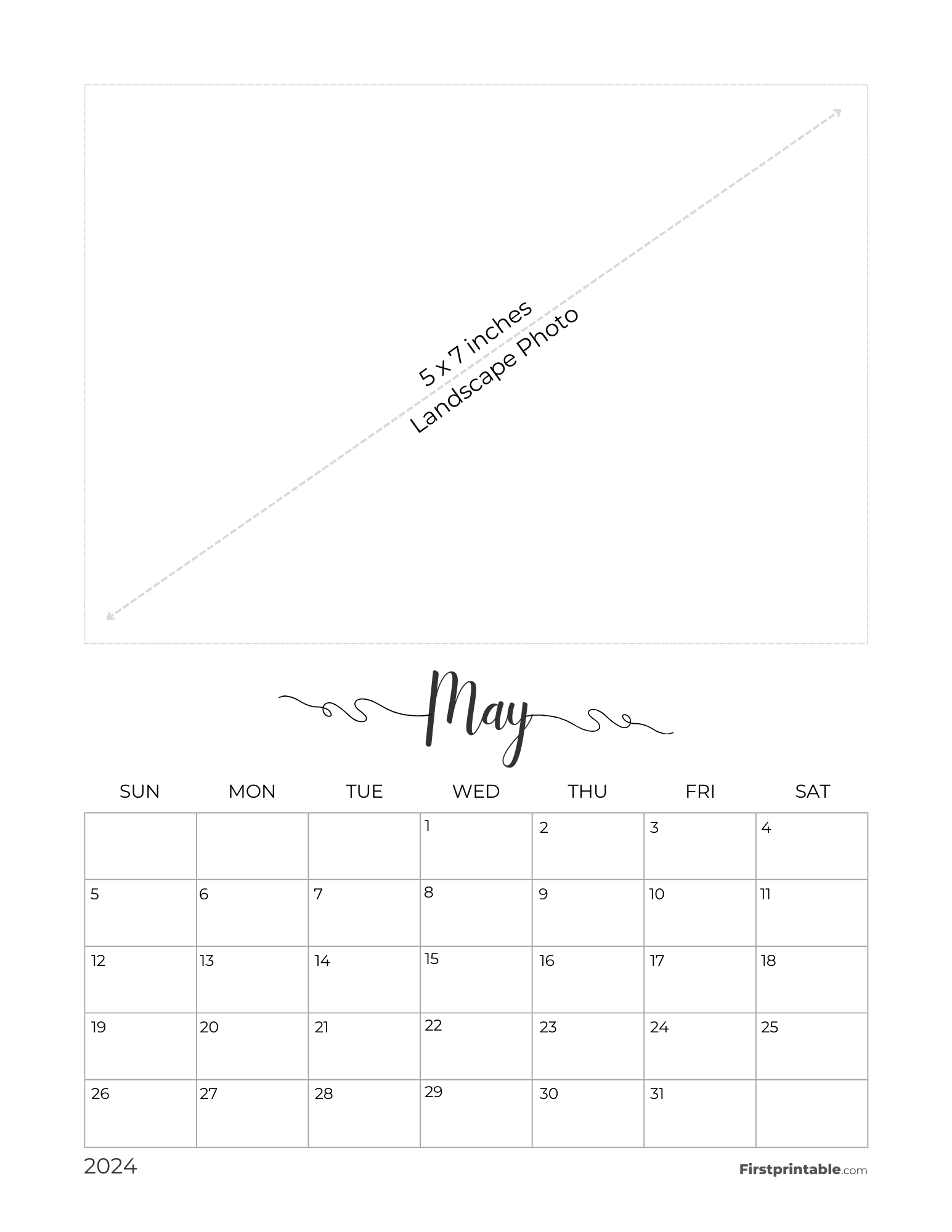 Free May Custom Photo Calendar 2024