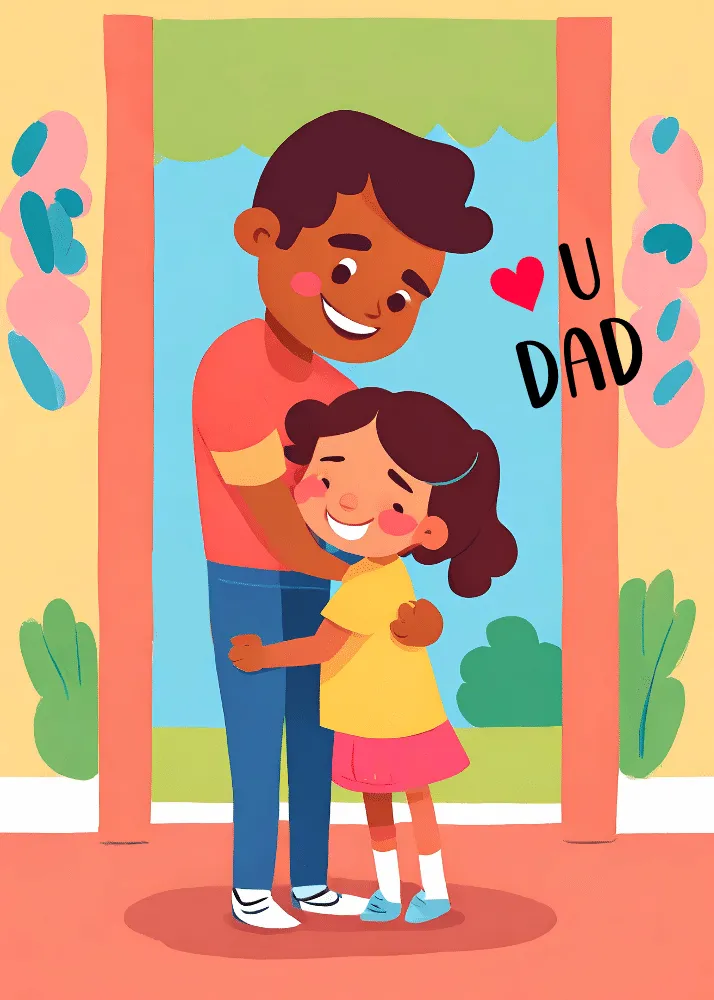 Cue Dad and Daughter "Happy Father's  Day" Card