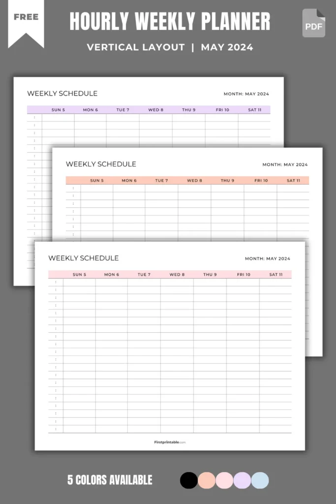 Printable Weekly Schedule Templates – May 2024