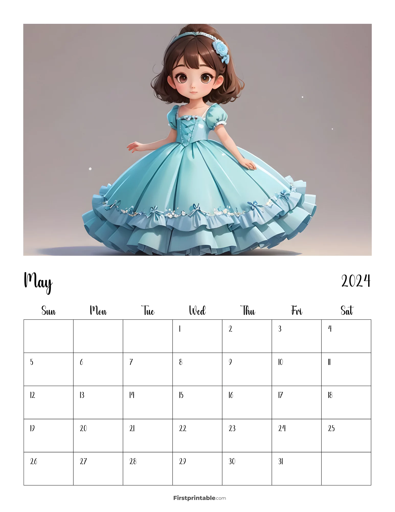 Printable June Anime Calendar 2024 Template 20