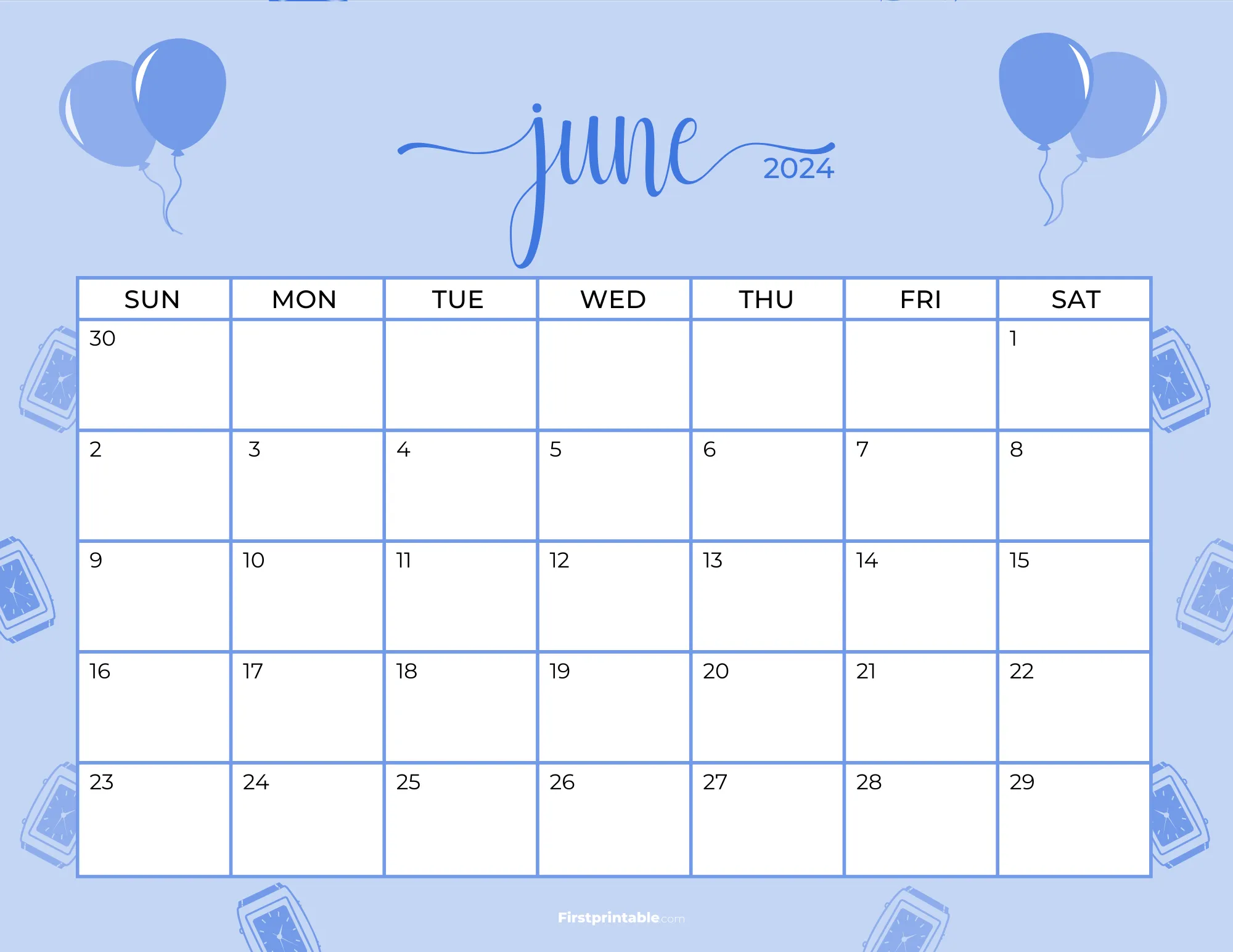 Printable June Calendar 2024 Fathers Day Template 32