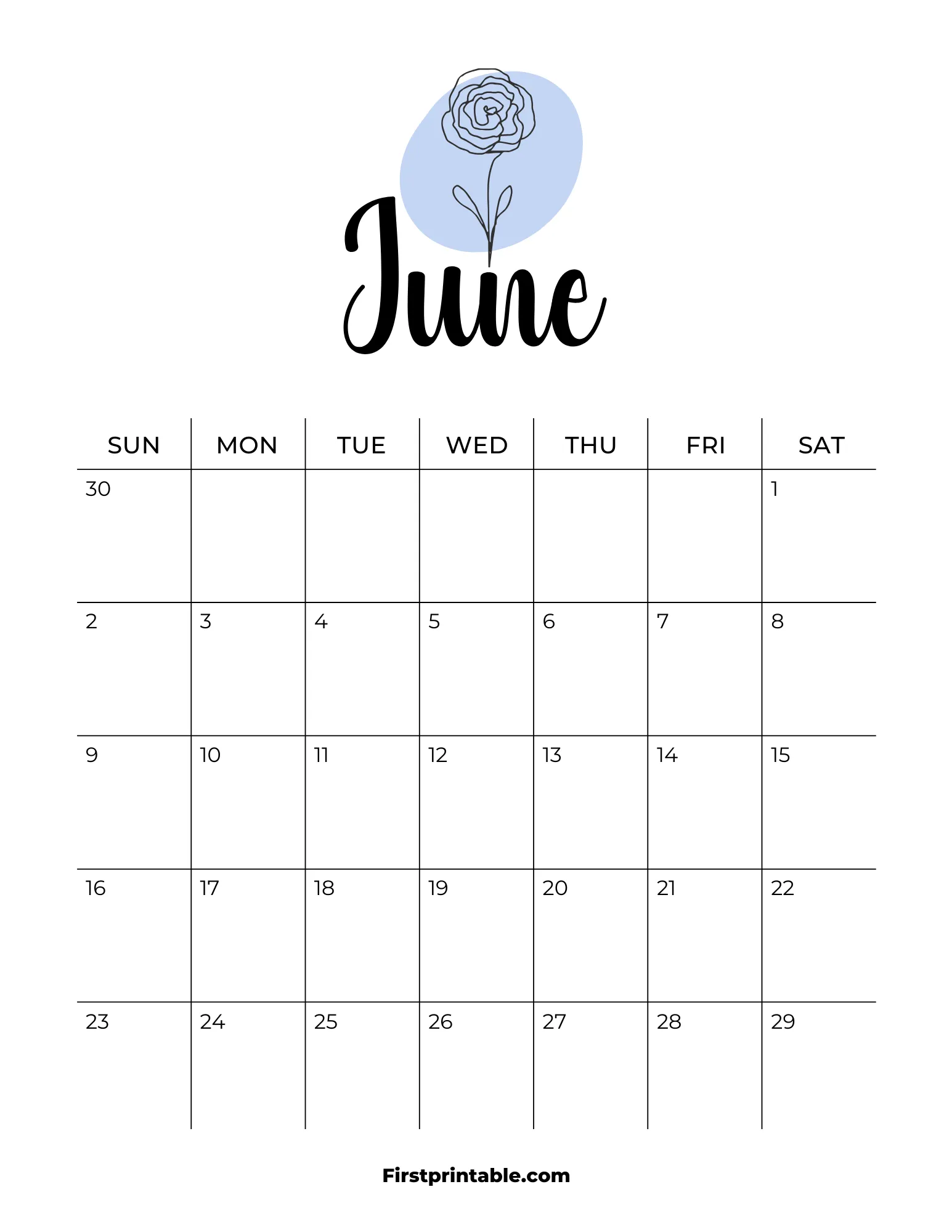 Printable June Calendar 2024 Template 09