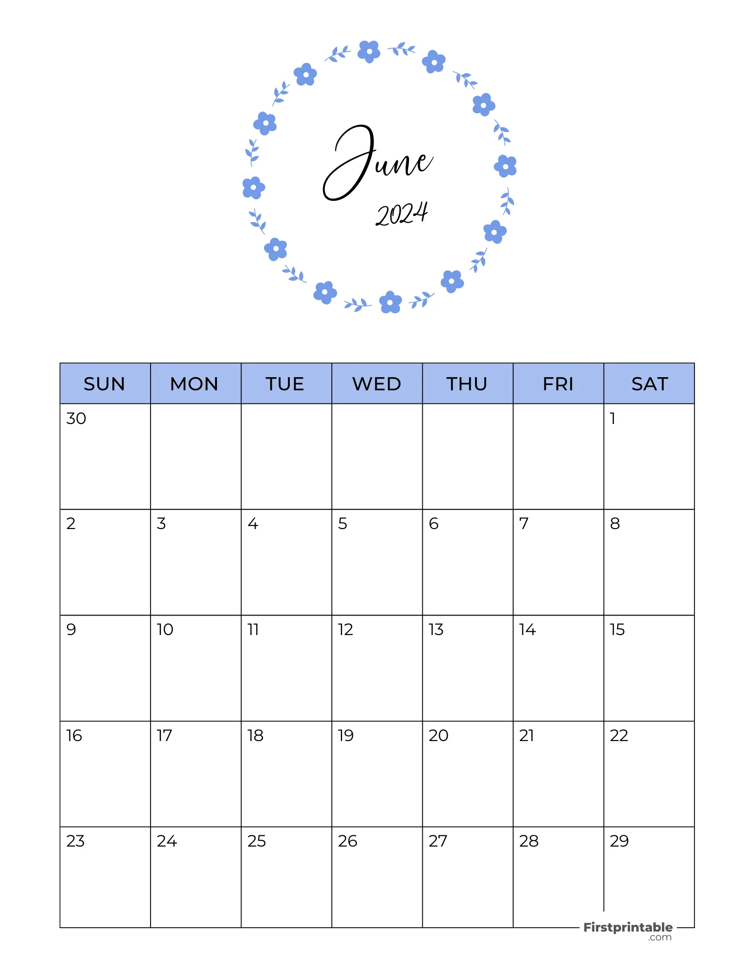 Printable June Calendar 2024 Template 15