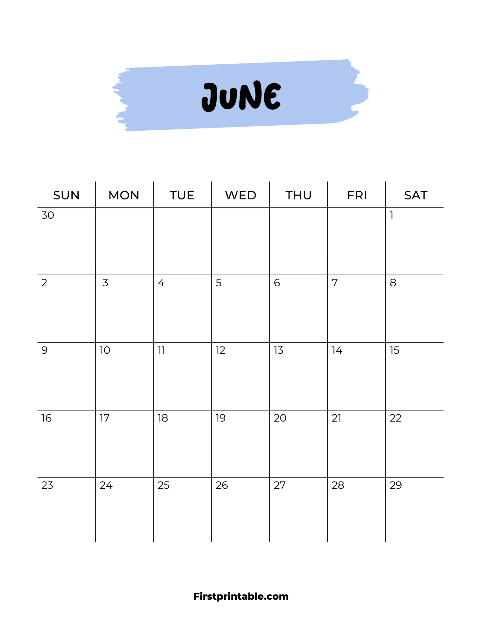 Printable June Calendar 2024 Template 22
