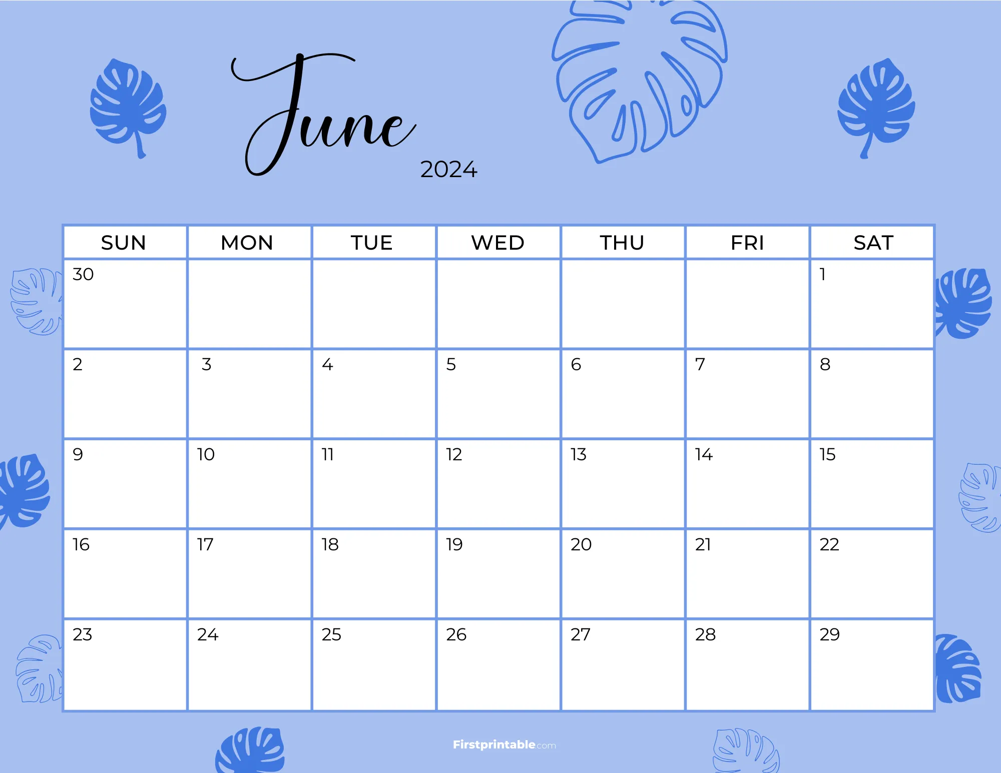 Printable June Calendar 2024 Template 31
