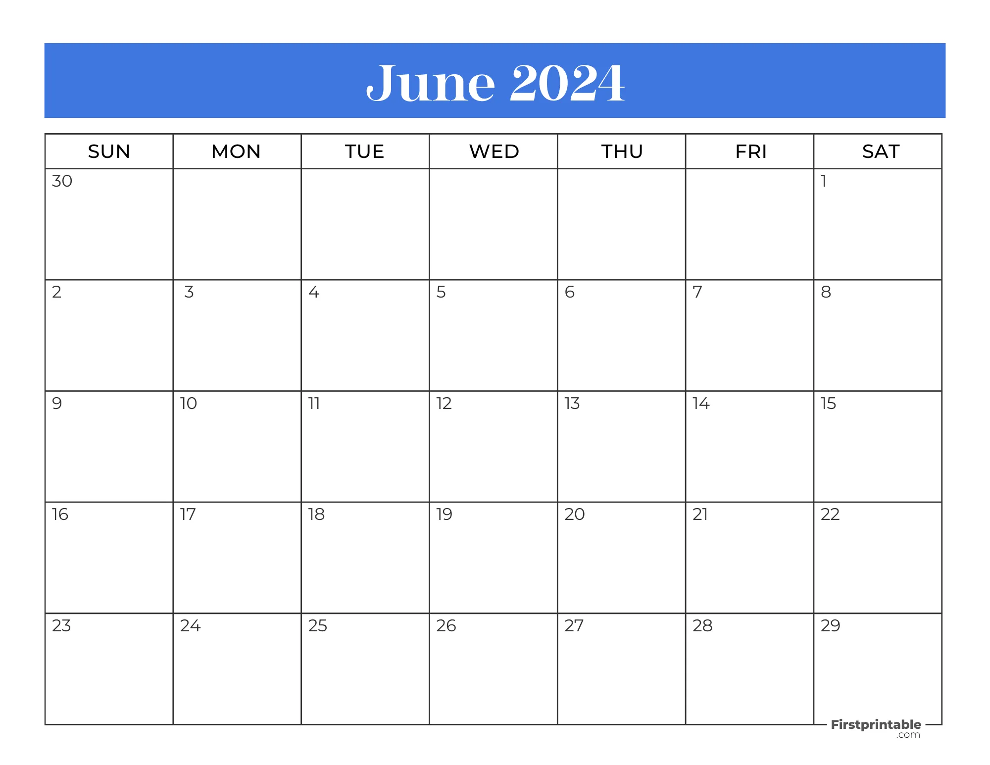 Printable June Calendar 2024 Template 35