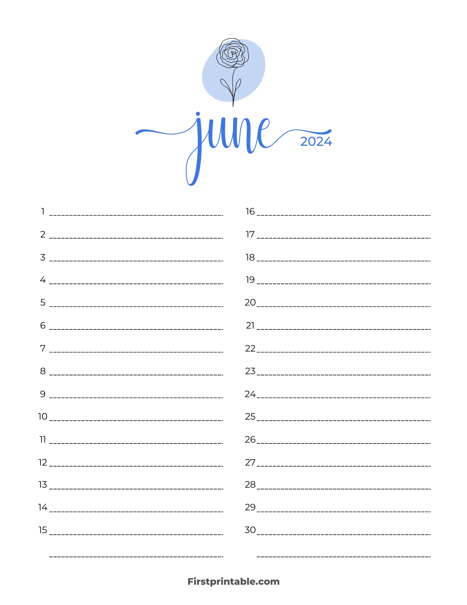 Printable June Calendar 2024 Template 41