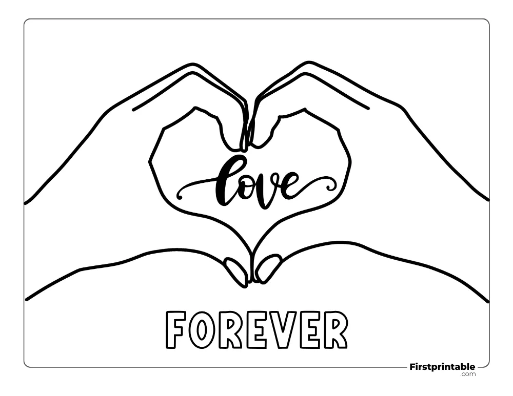 Cute Father's Day "Love Forever" Coloring page