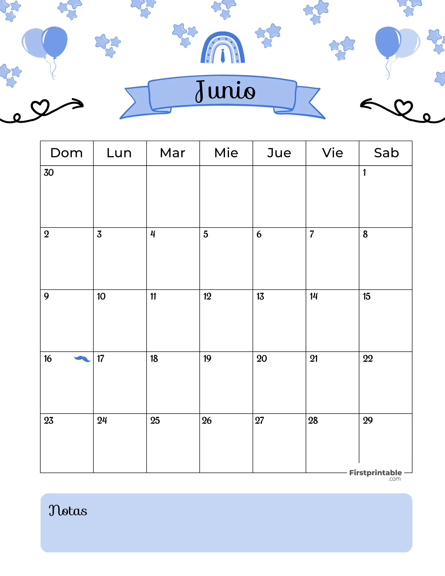 Spanish June Calendar 2024 Fathers Day Template 43