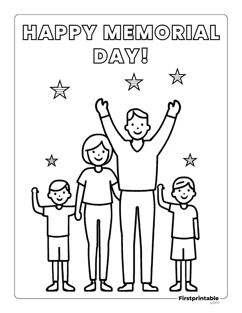 Coloring Page "Happy Memorial Day" Printable