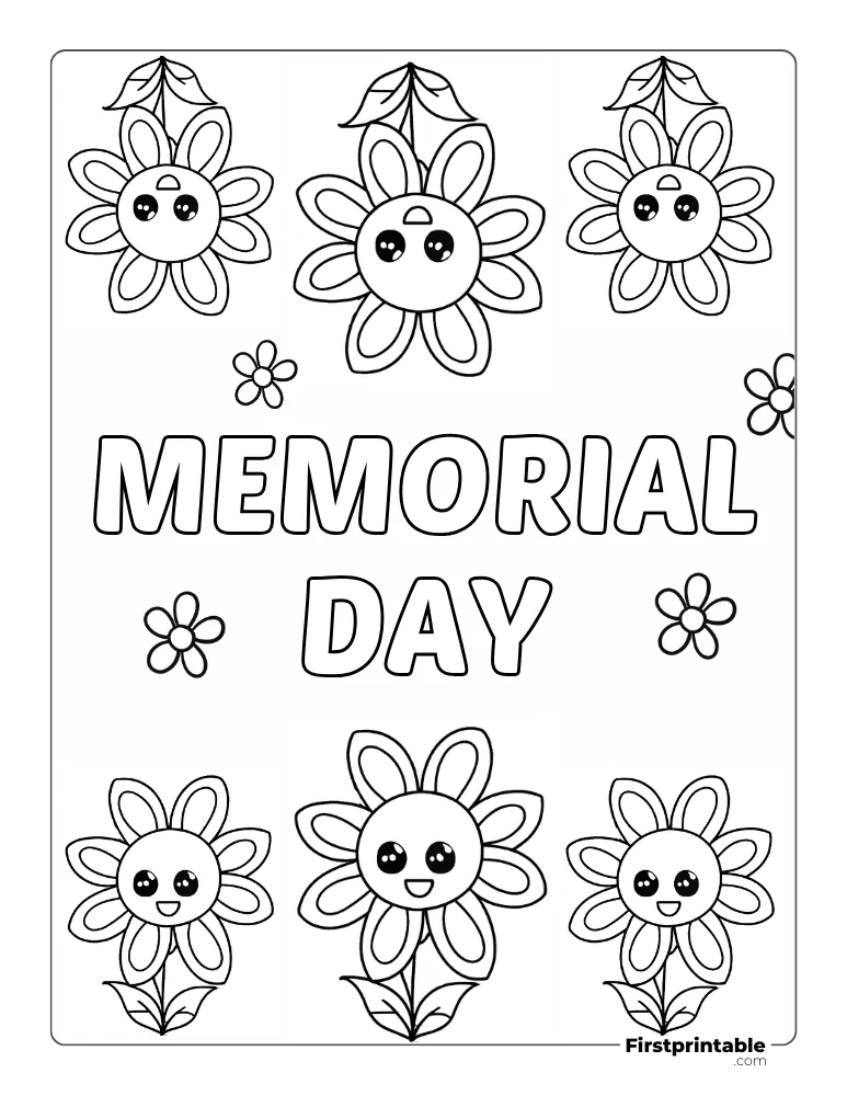 Coloring Page "Memorial Day" Flowers