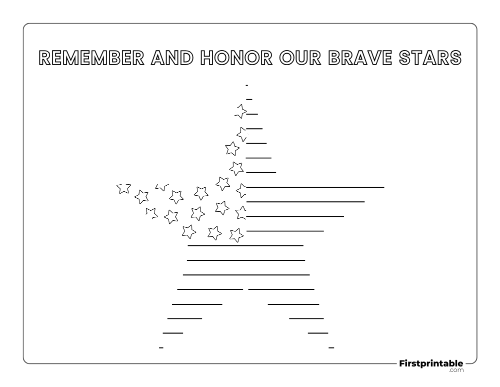 Memorial Day Coloring page "Brave Heroes"