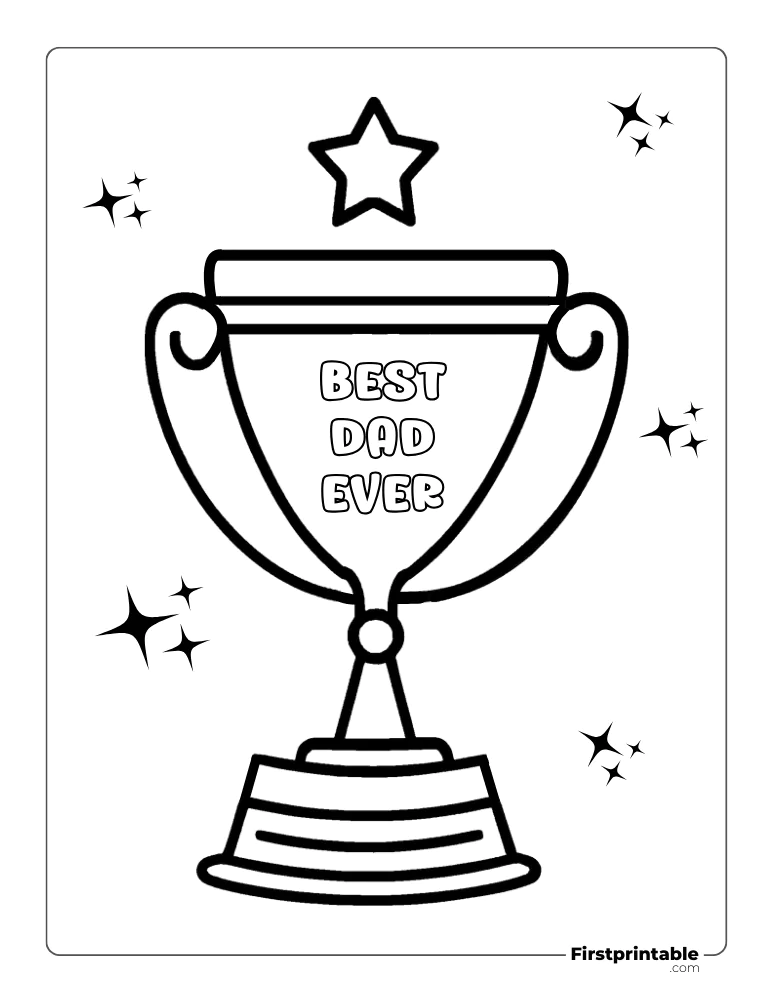 Printable "Best Day Ever" Trophy Coloring Page