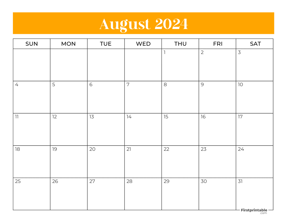 Printable August Calendar 2024 Template 35