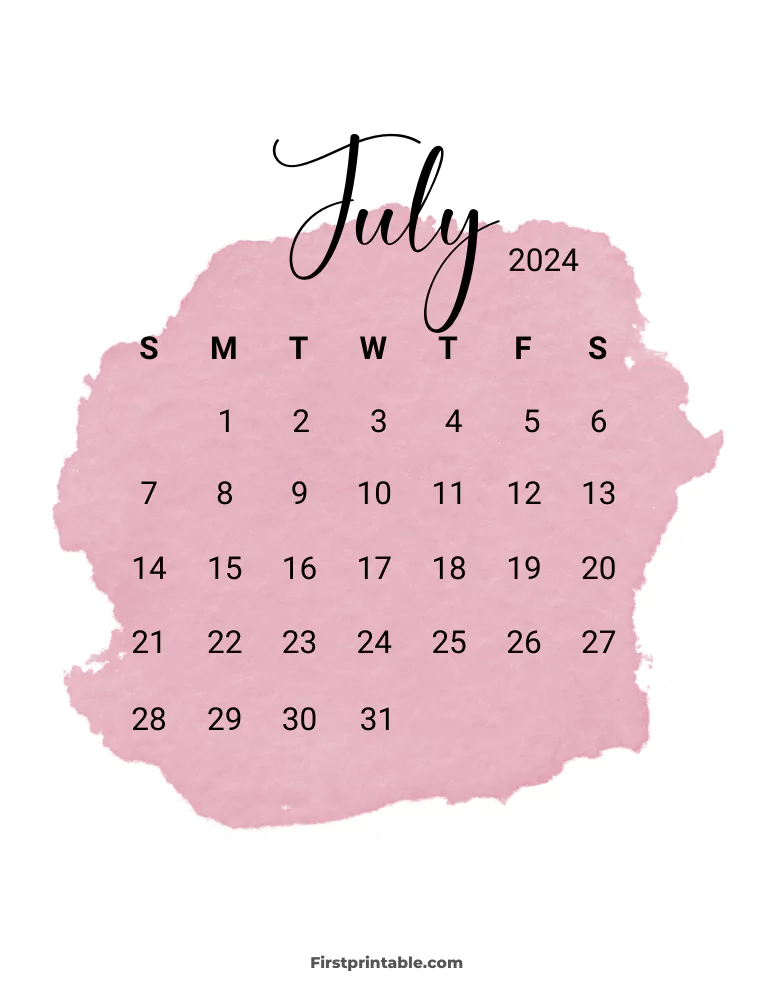 Printable July Calendar 2024 Template 18