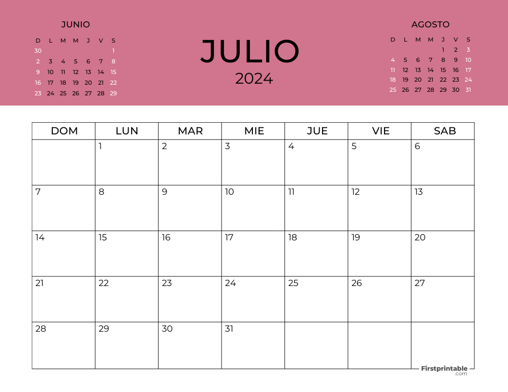 Printable July Calendar 2024 Template 48