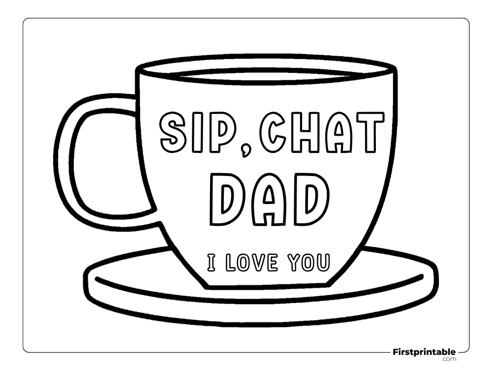 Father's Day"I Love you Dad" Coloring page