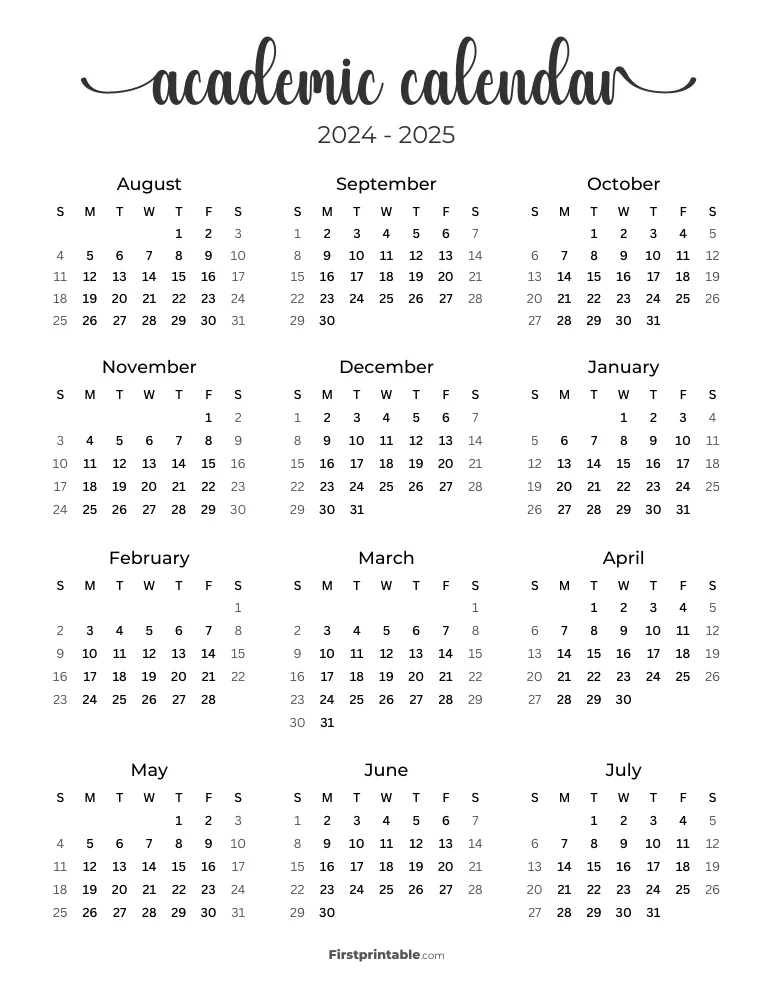 2024 2025 Academic Calendar 07