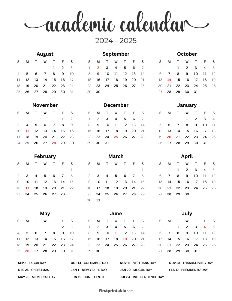 2024 2025 Academic Calendar 08