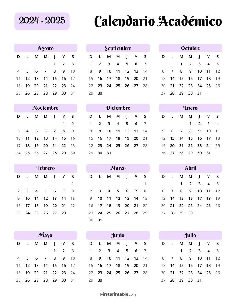 2024 2025 Academic Calendar Spanish 09