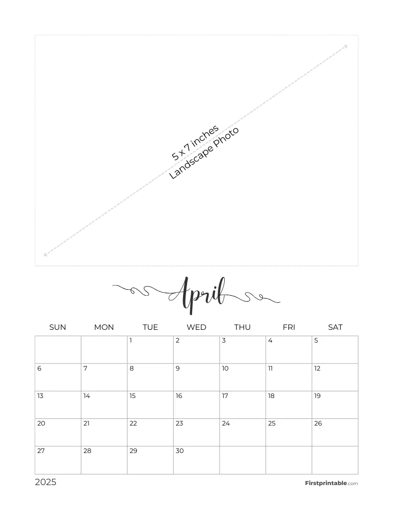 April 2025 Photo Calendar