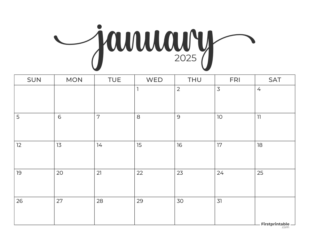 January 2025 Calendar