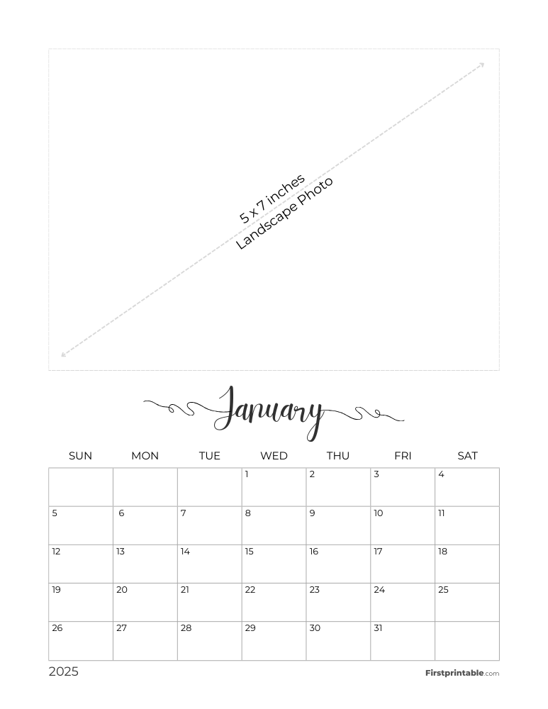 January 2025 Photo Calendar