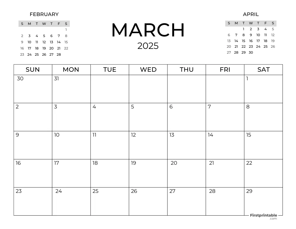 March Calendar 2025