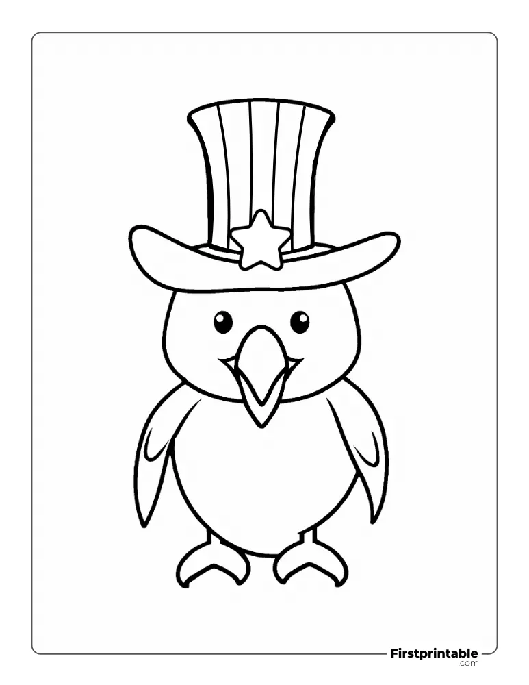 Printable "Cute Baby Eagle" Coloring Page