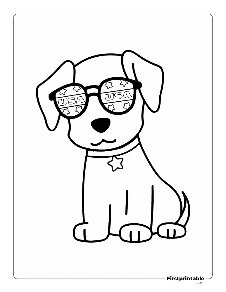 Printable "Cute Dog" Coloring Page