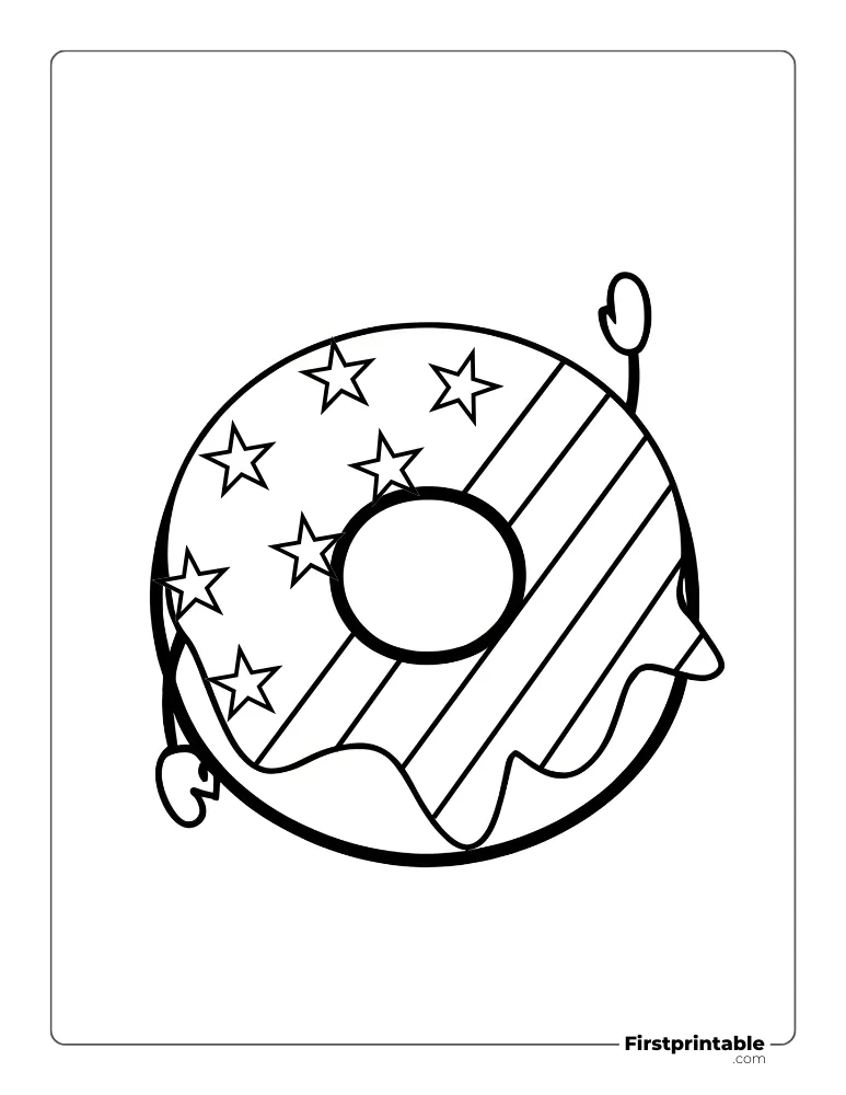 Print and Color "Donut" Coloring Page
