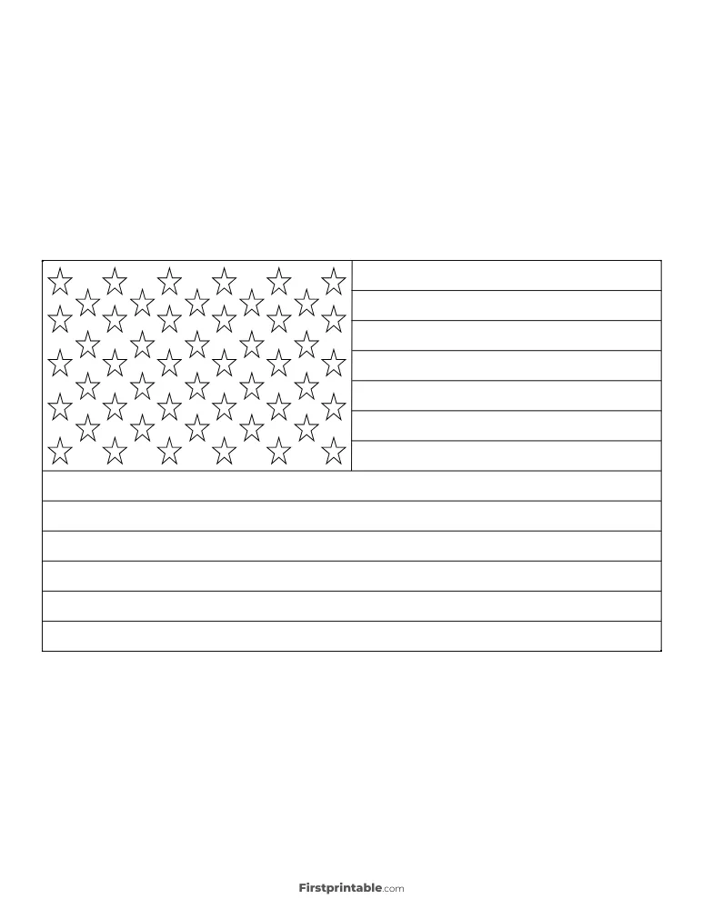 Printable "USA flag" Large Coloring Page