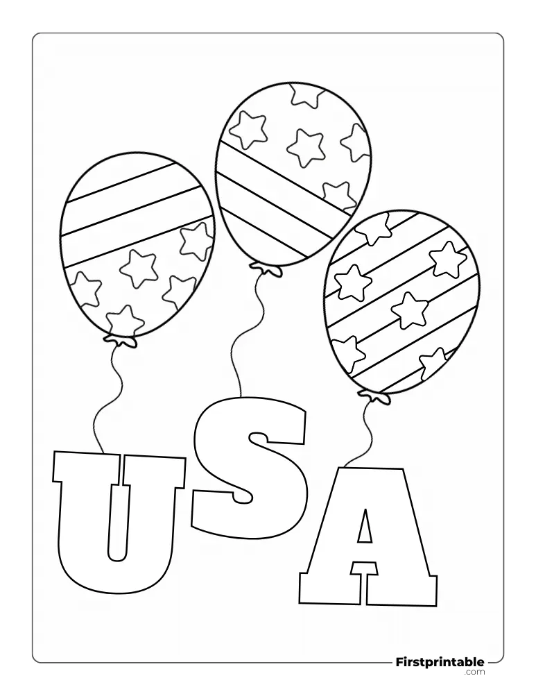 Printable "USA Balloons"