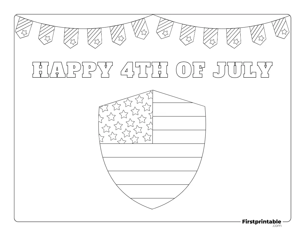 Printable Happy 4th of July Coloring page