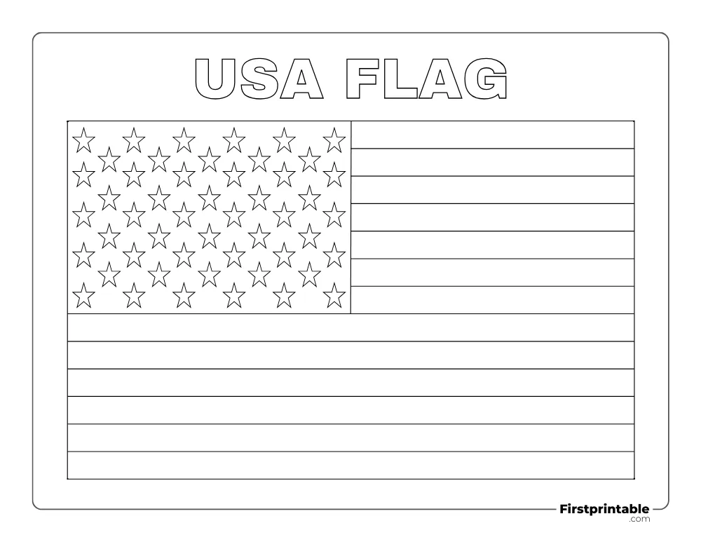 "USA Flag" Coloring Page