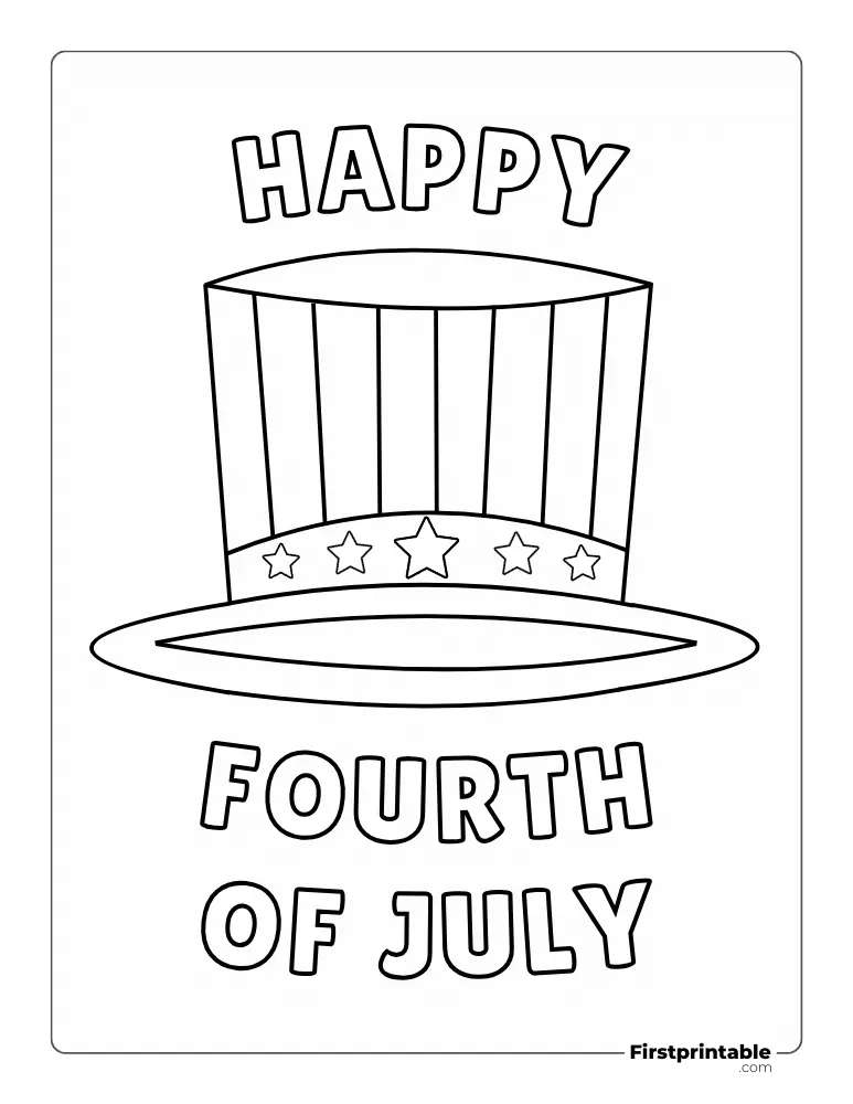 Printable Coloring Page "Uncle Sam's Hat"