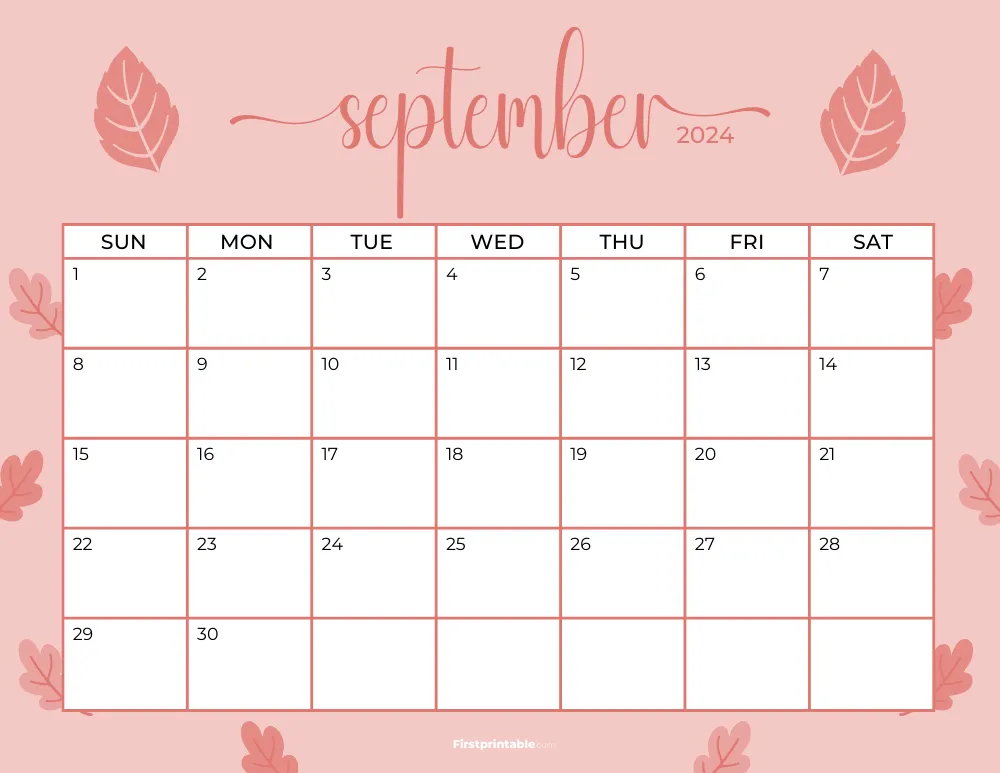 Printable September Calendar 2024 Fall Template 32