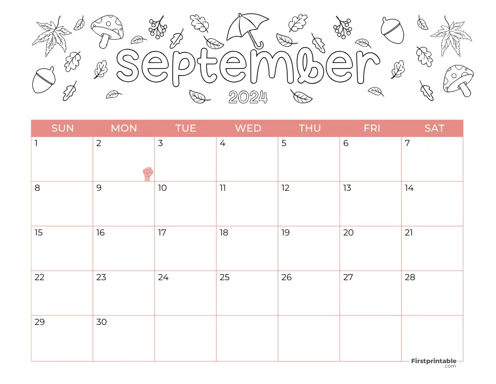 Printable September Calendar 2024 Fall Template 42