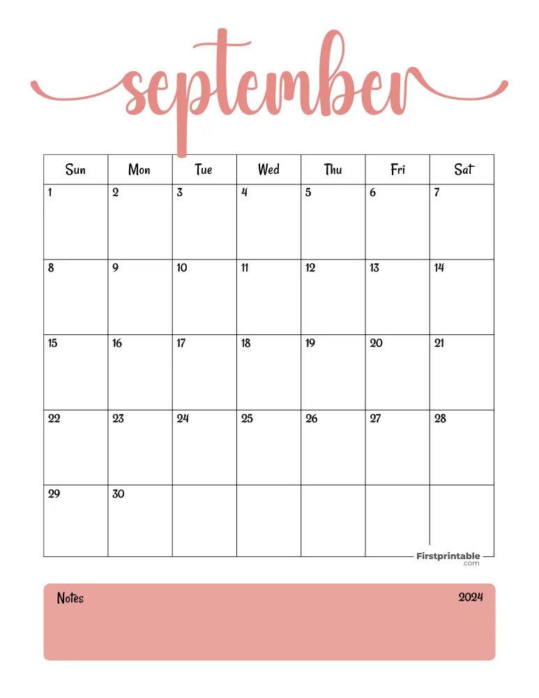 Printable September Calendar 2024 Template 08