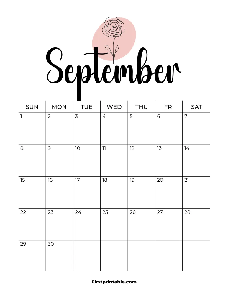 Printable September Calendar 2024 Template 09