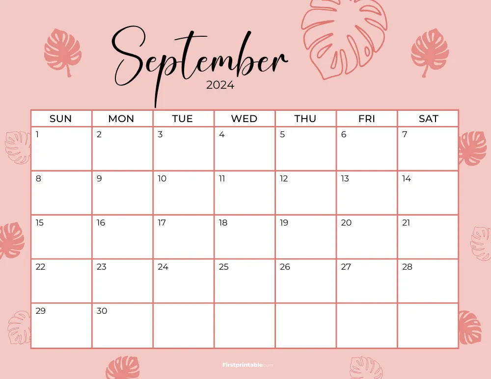 Printable September Calendar 2024 Template 31