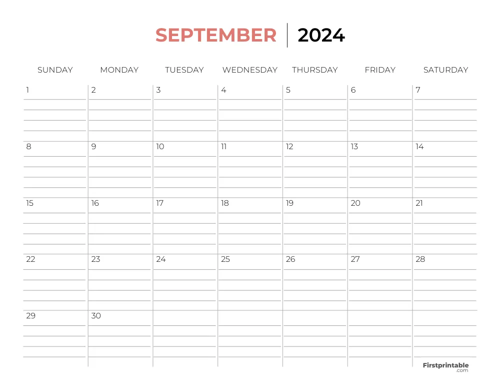 Printable September Calendar 2024 Template 33