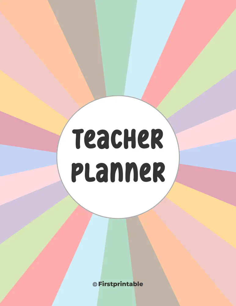 Printable Teacher Planner Front Page