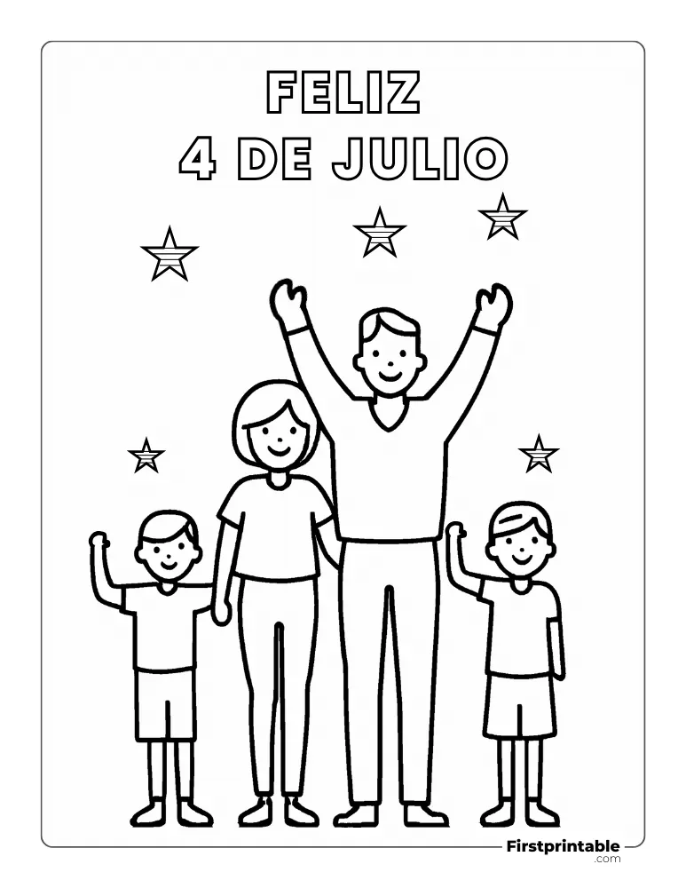 Spanish Printable Fourth of July Coloring Page 11